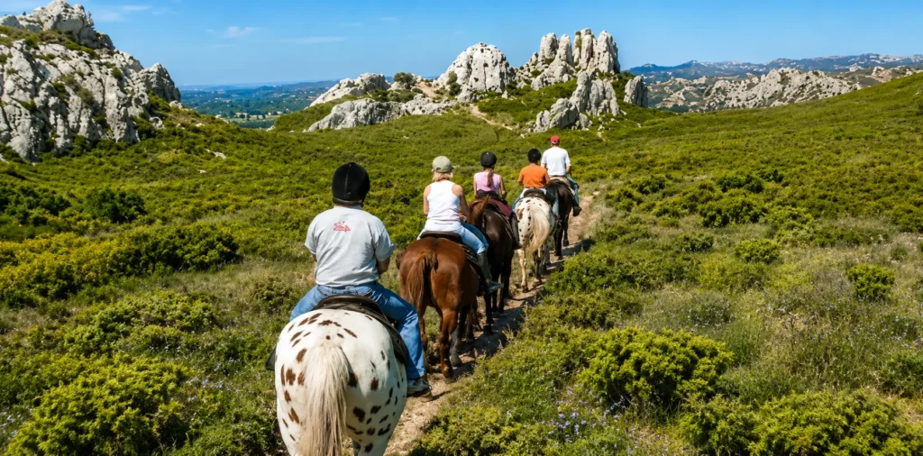 Balade à cheval dans les Alpilles près du Camping Saint Gabriel