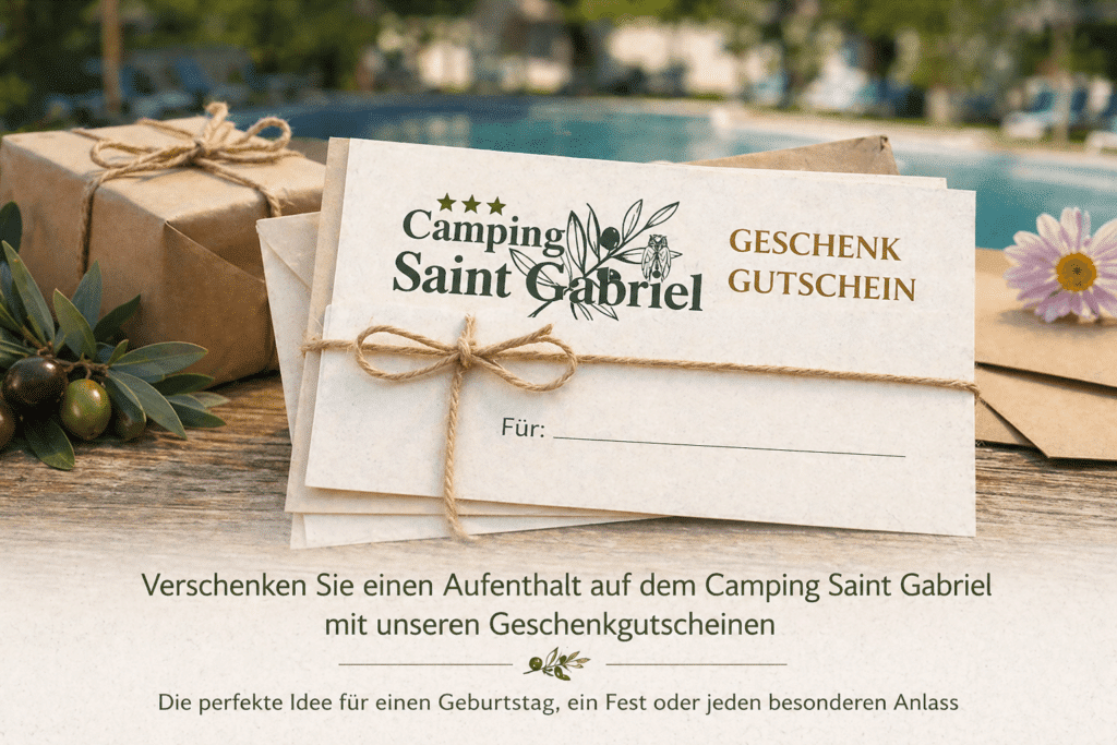 Geschenkgutscheine des Camping Saint Gabriel für einen Aufenthalt in der Provence