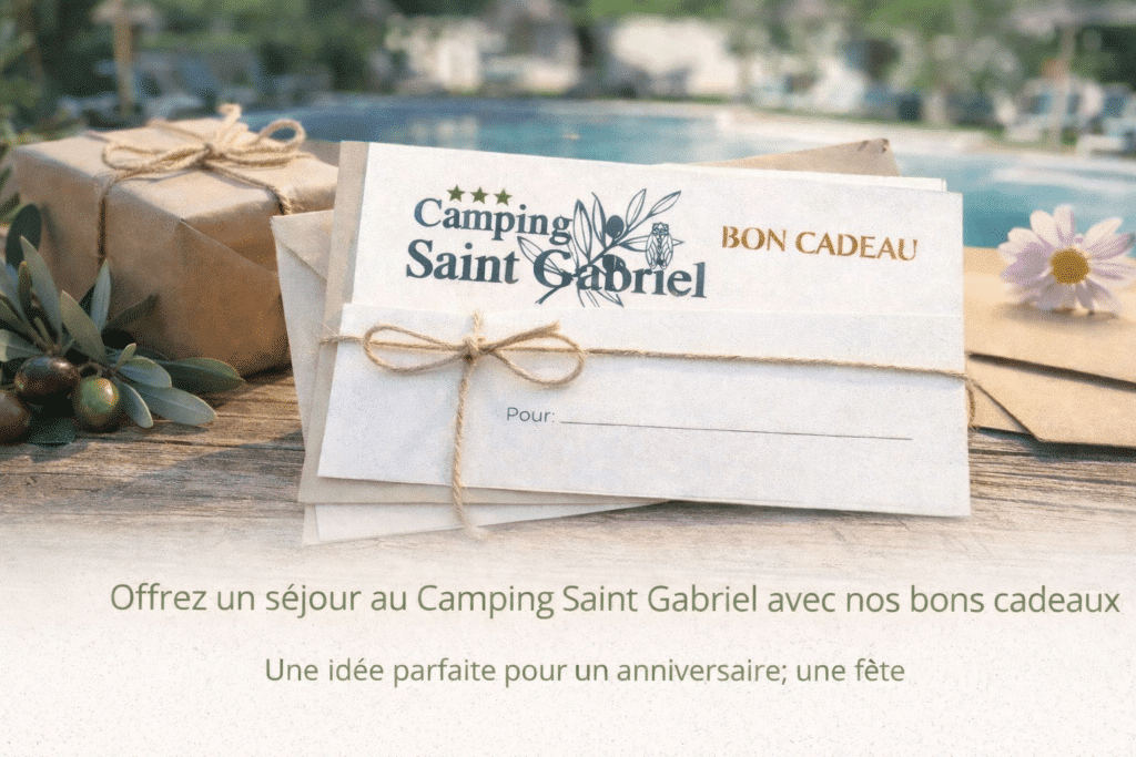 Bons cadeaux du Camping Saint Gabriel pour offrir un séjour en Provence