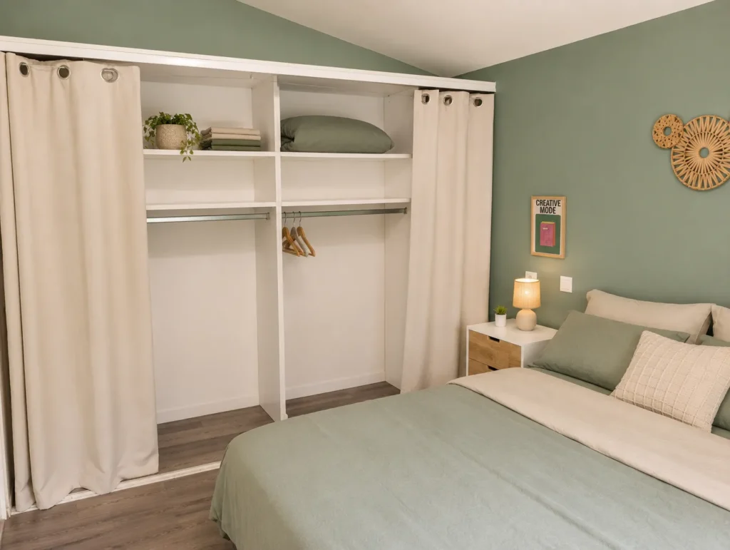 Camping Saint Gabriel : Chambre Penderie Appartement Camping