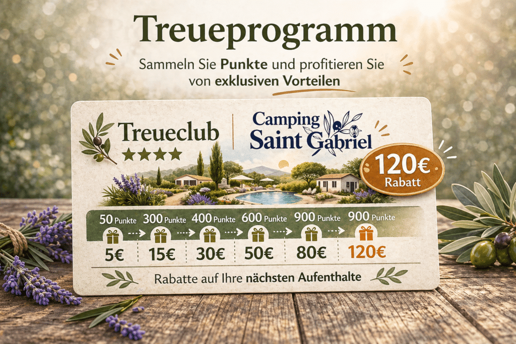 Treueprogramm des Camping Saint Gabriel mit exklusiven Rabatten und Vorteilen