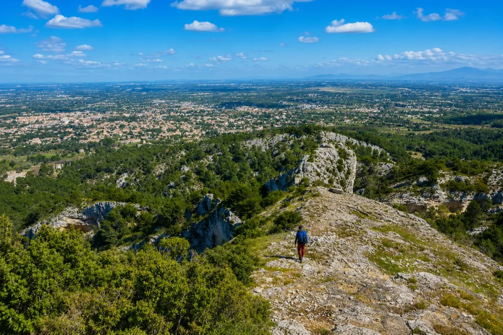 Panorama sur le massif des Alpilles près d'Arles en Provence