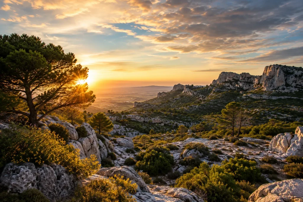 Galerie photos et vidéos du Camping Saint Gabriel avec vue panoramique sur les Alpilles en Provence