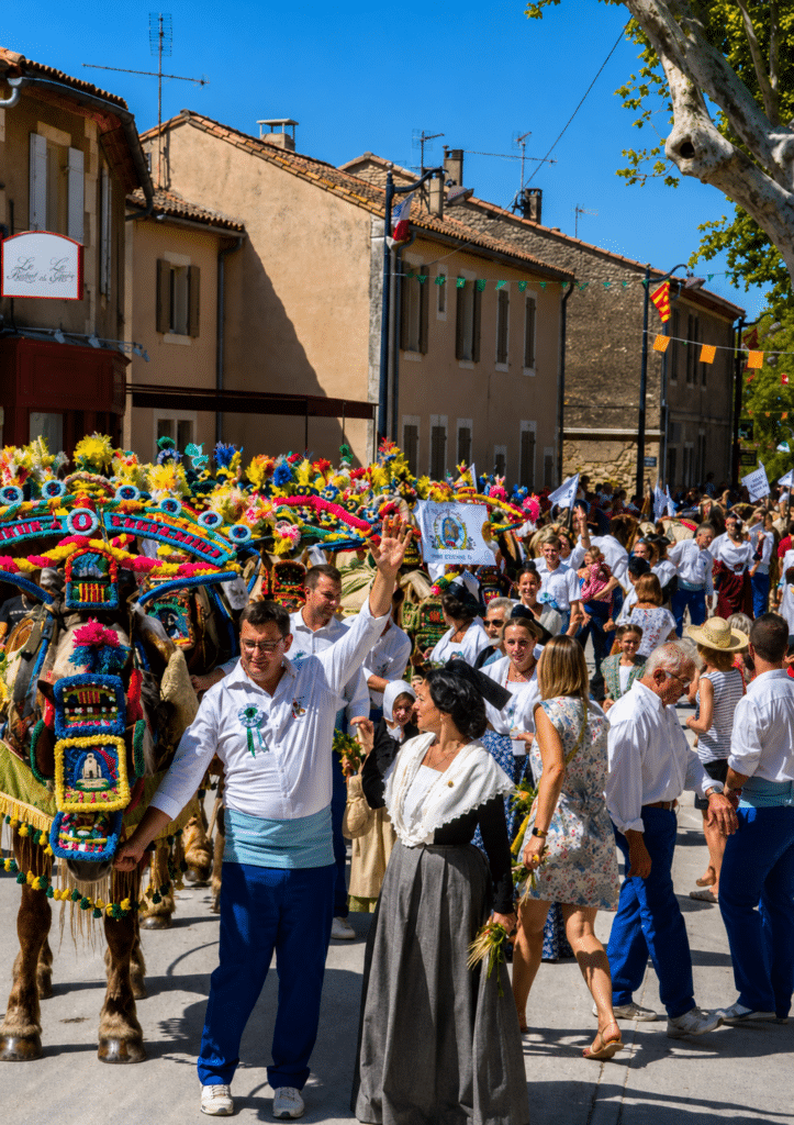 Fête traditionnelle à Saint-Étienne-du-Grès en Provence