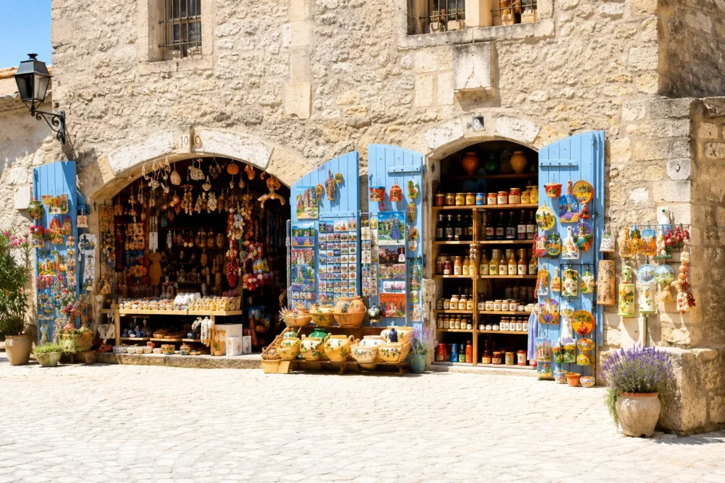 Ambachtelijke winkel en Provençaalse levenskunst in Les Baux-de-Provence
