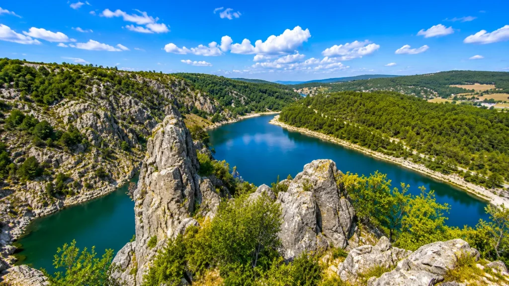 Panorama du Rhône et des paysages naturels de Provence