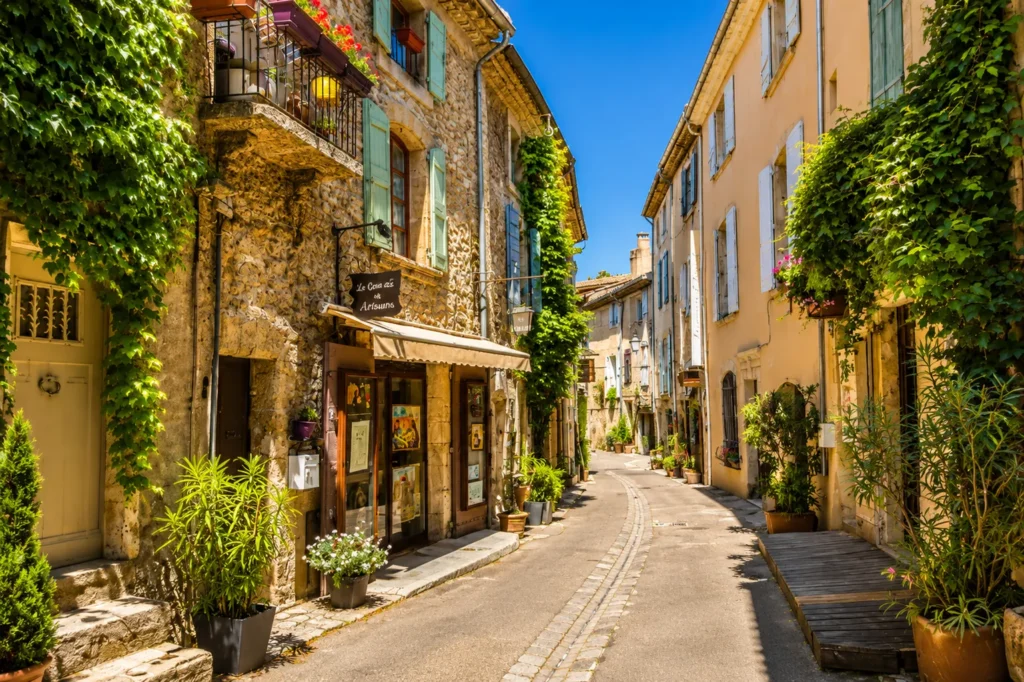 Rue typique du centre historique de Fontvieille en Provence
