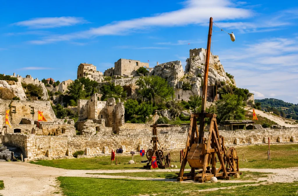 Château des Baux-de-Provence met uitzicht op de Alpilles in de Provence