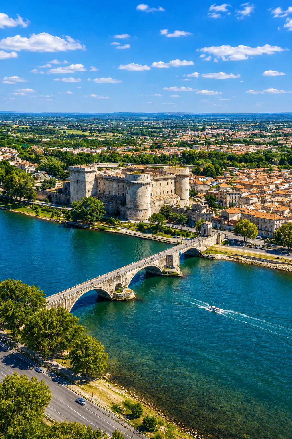 Vue aérienne du Château du Roi René à Tarascon 